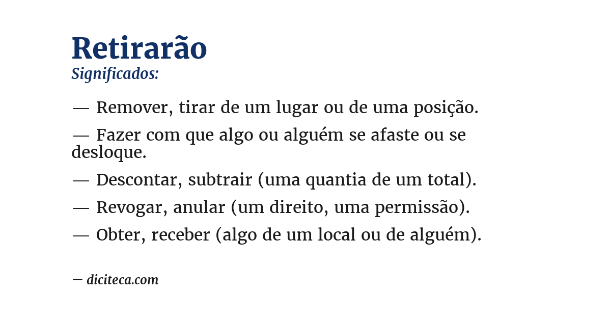 Significado de retirarão