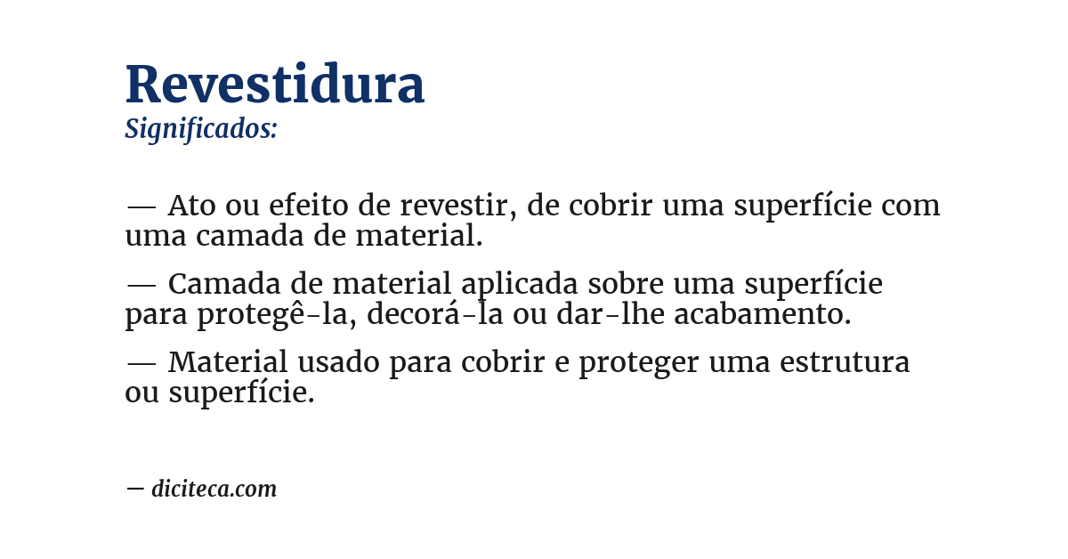 Significado de revestidura