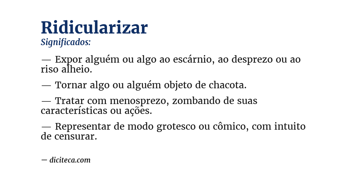 Significado de ridicularizar