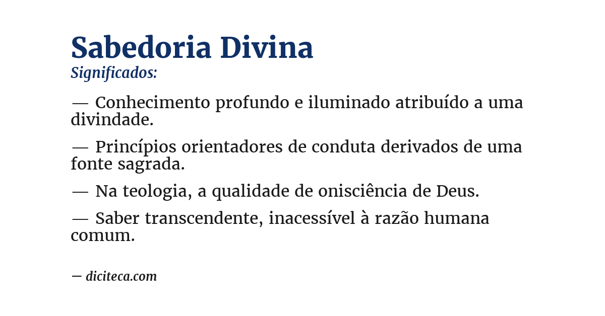 Significado de sabedoria divina