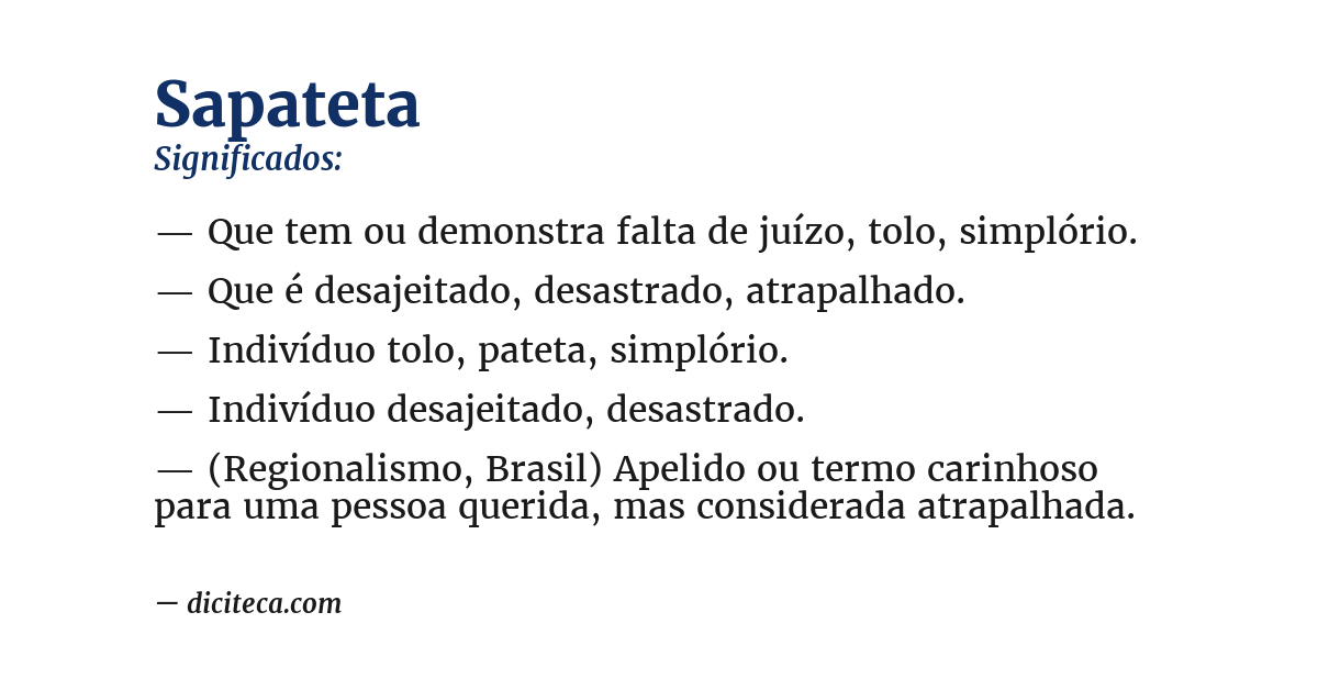 Significado de sapateta
