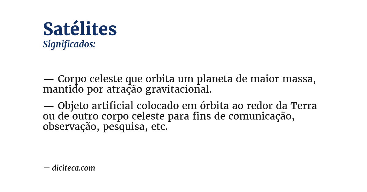Significado de satélites