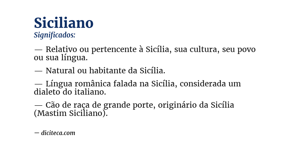 Significado de siciliano