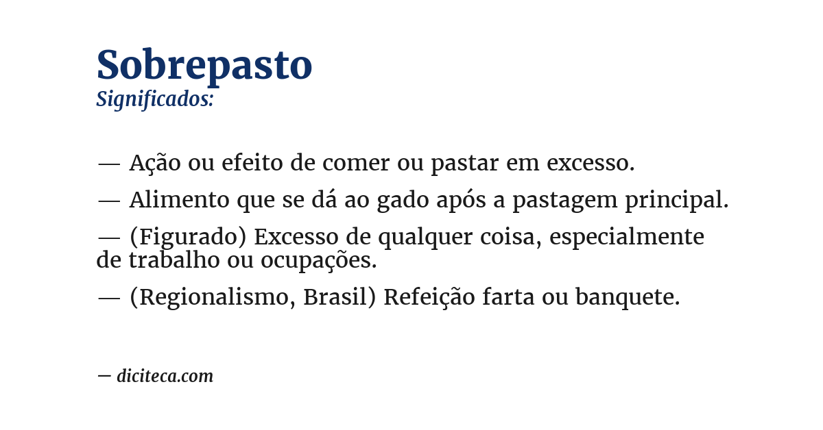 Significado de sobrepasto