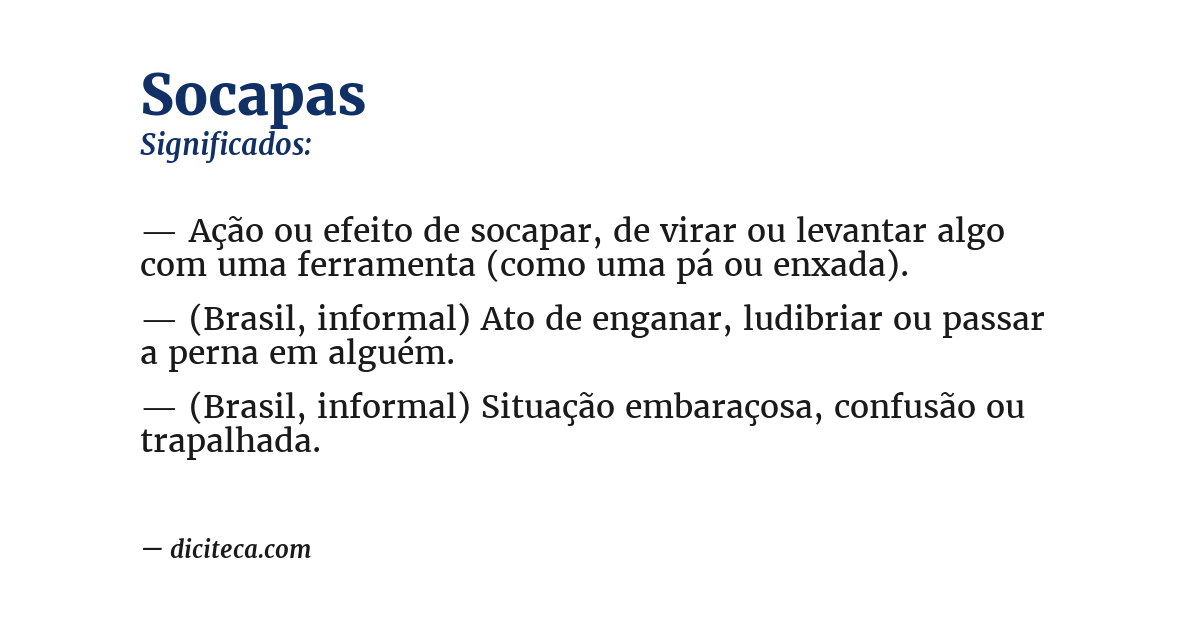 Significado de socapas