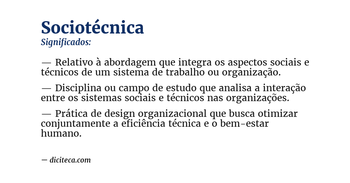 Significado de sociotécnica