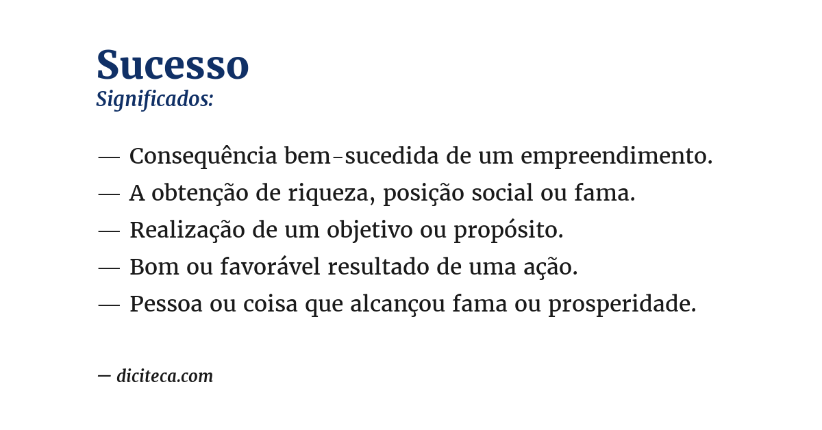 Significado de sucesso