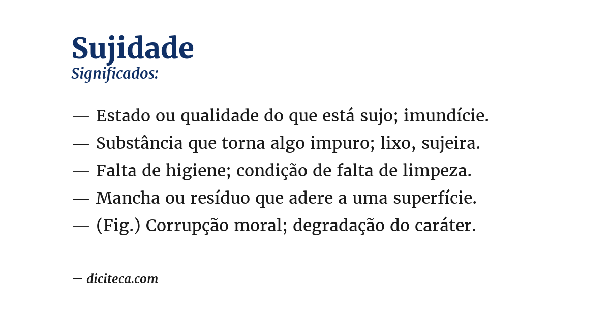 Significado de sujidade