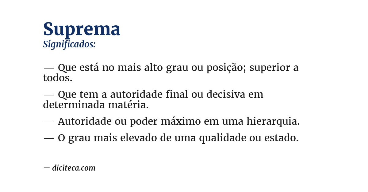 Significado de suprema