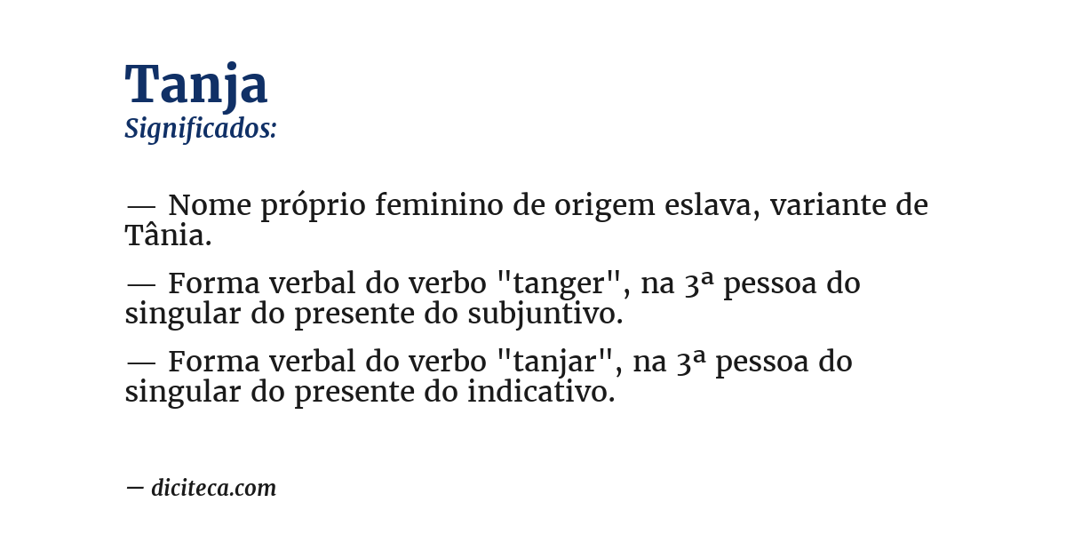 Significado de tanja