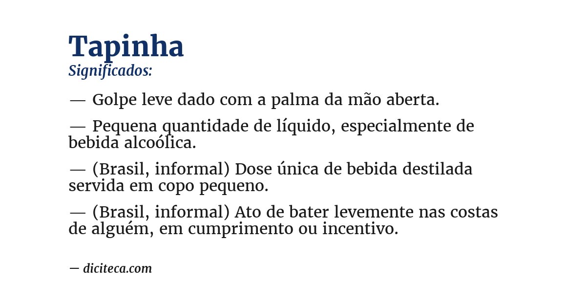 Significado de tapinha