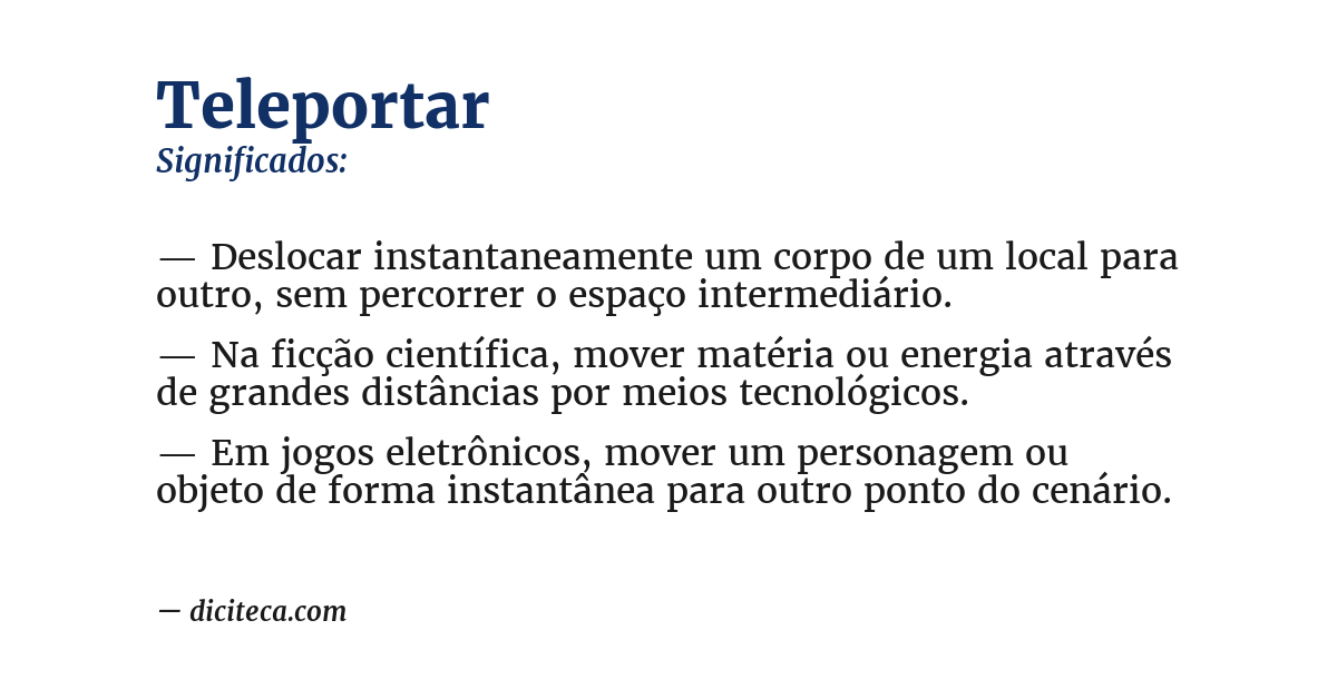 Significado de teleportar