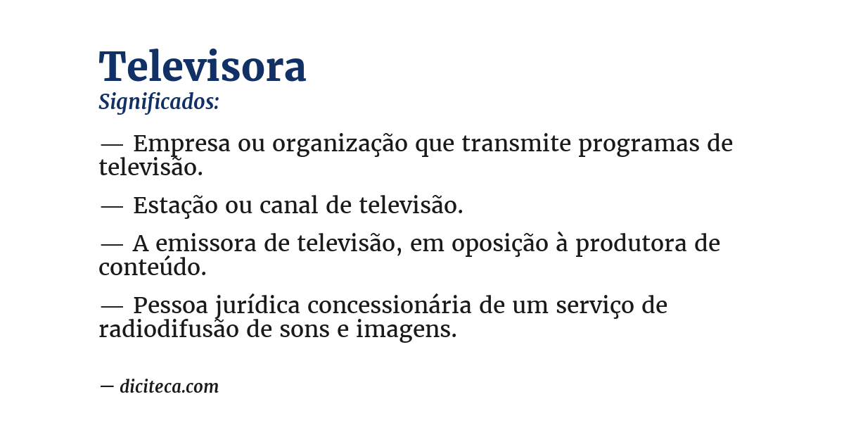 Significado de televisora
