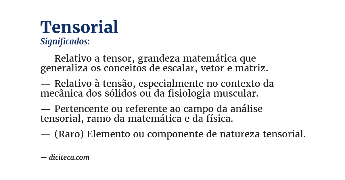 Significado de tensorial