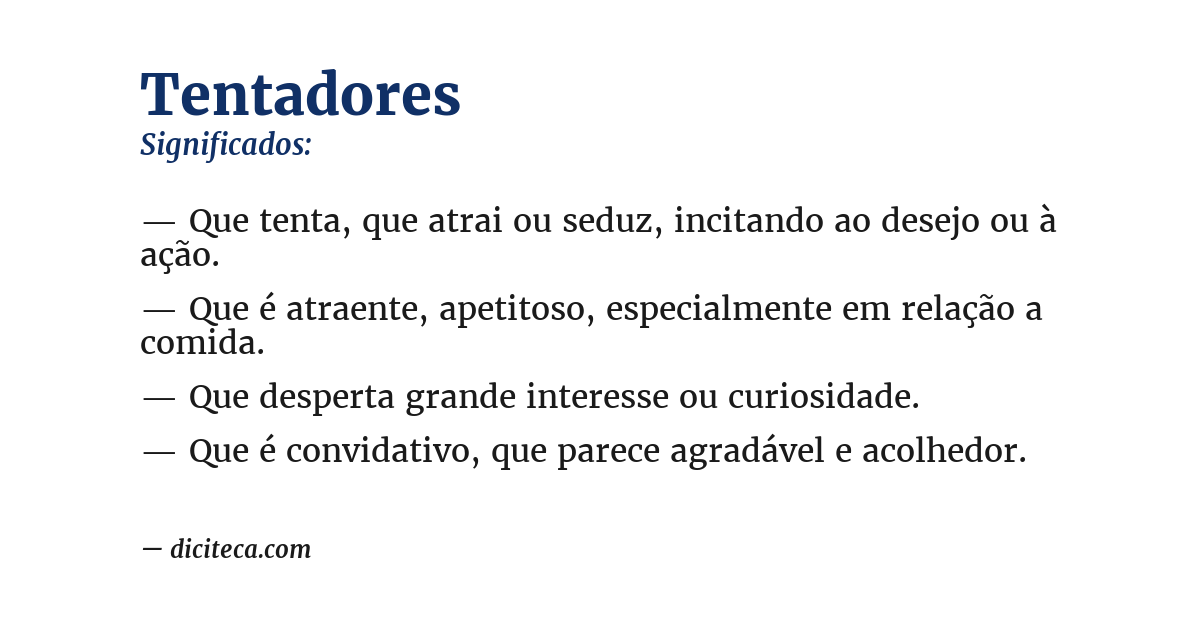 Significado de tentadores