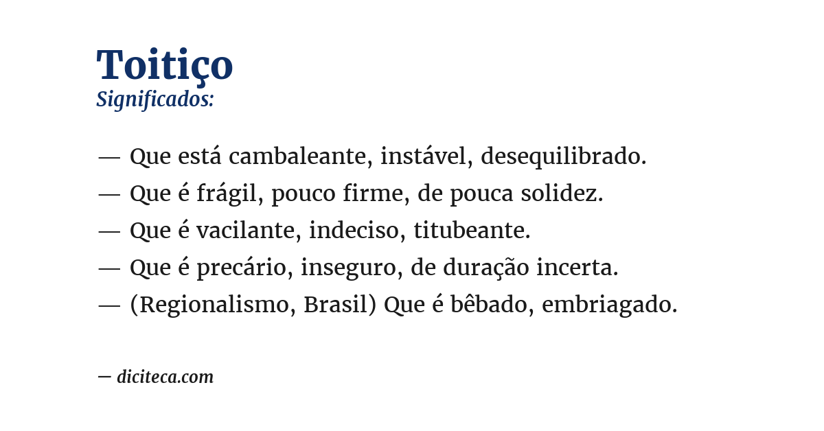 Significado de toitiço