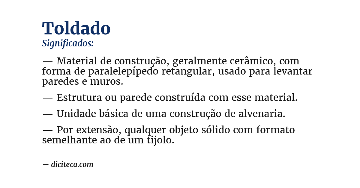 Significado de toldado