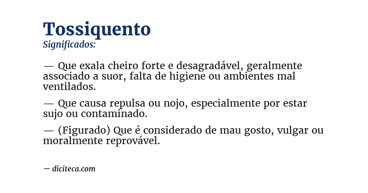 Significado de tossiquento