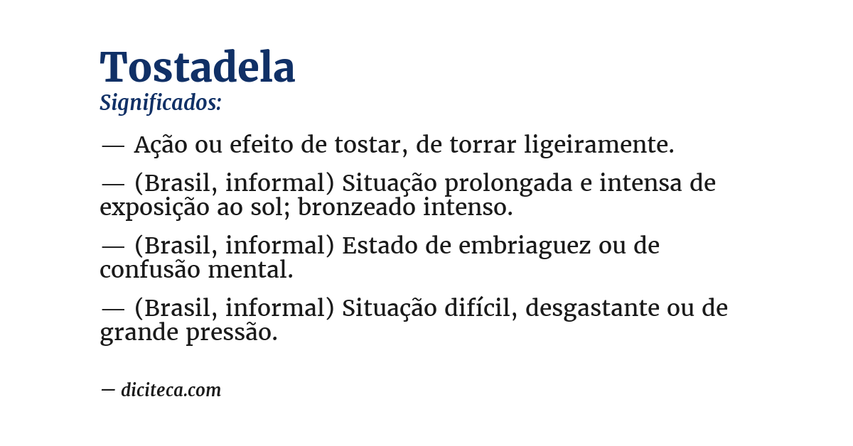 Significado de tostadela