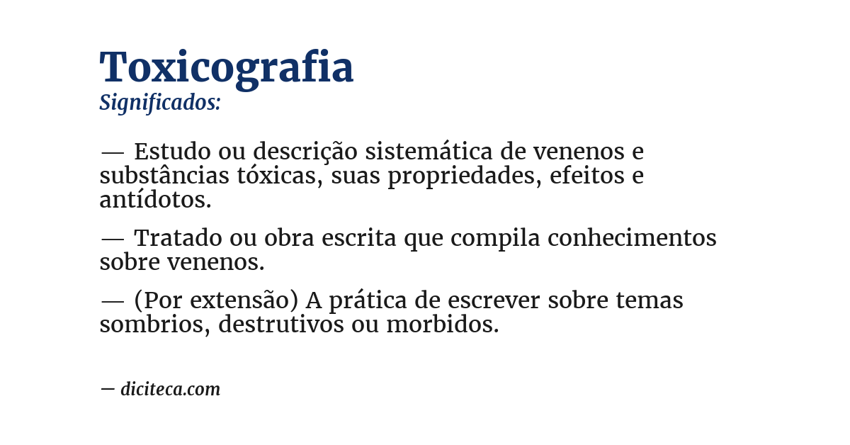 Significado de toxicografia