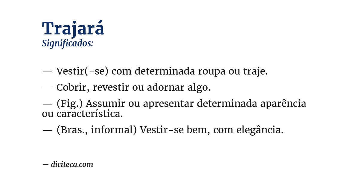 Significado de trajará
