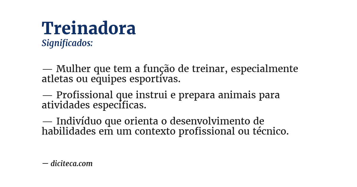 Significado de treinadora