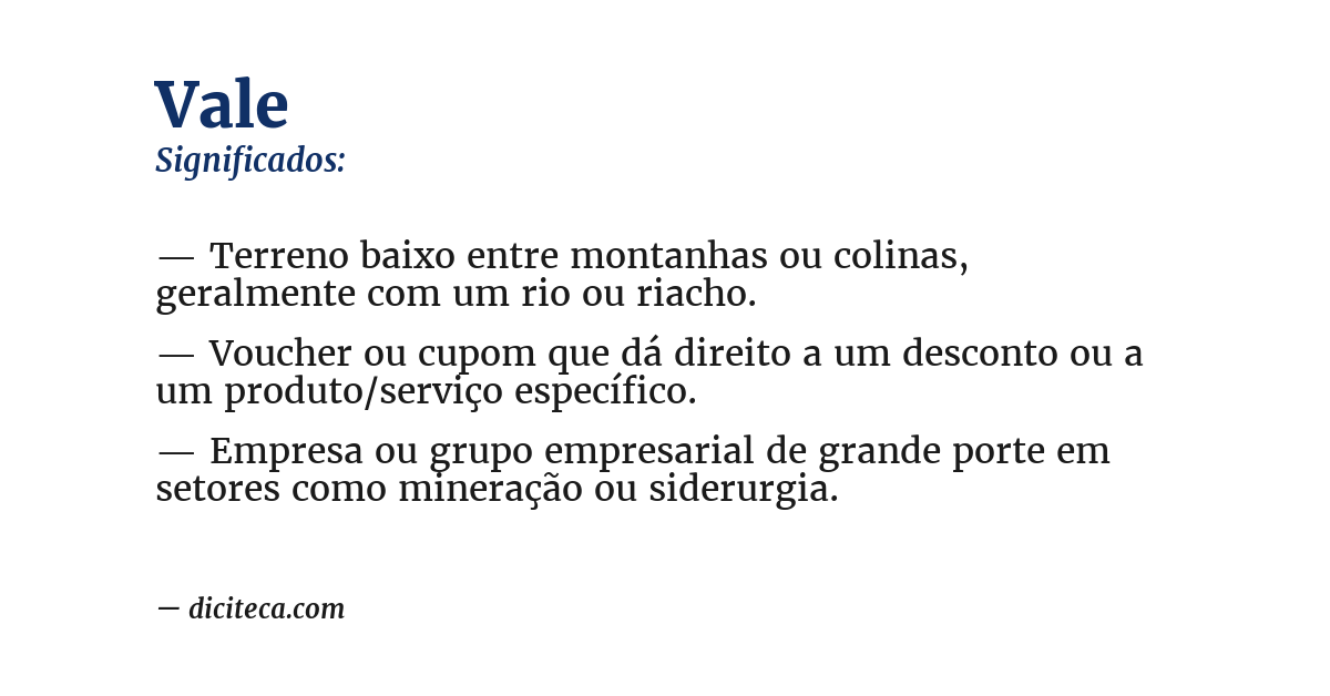 Significado de vale