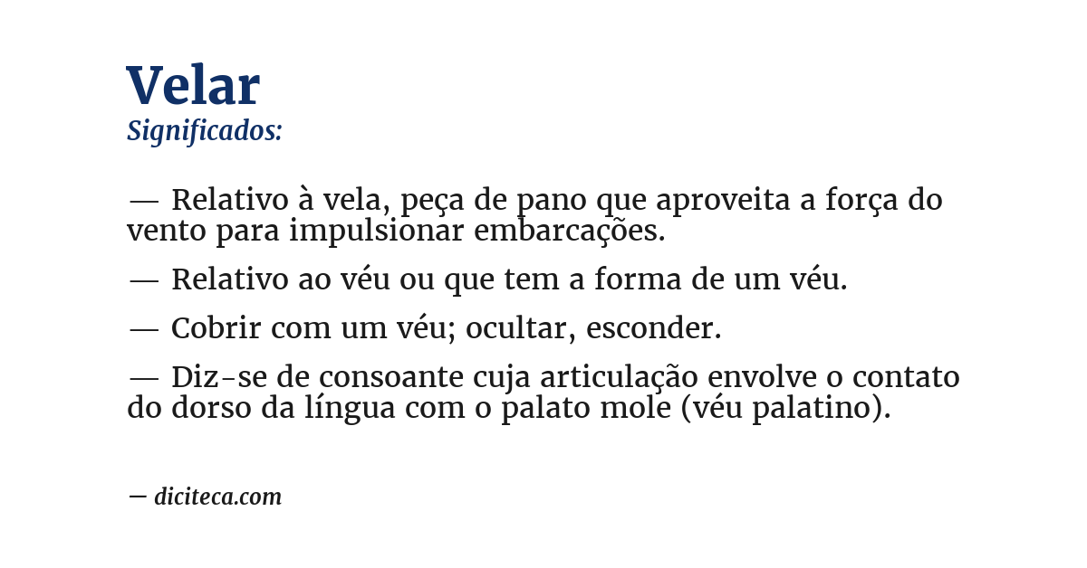 Significado de velar
