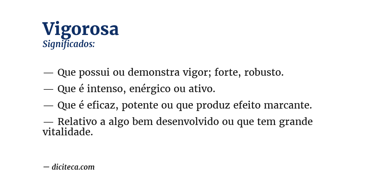 Significado de vigorosa