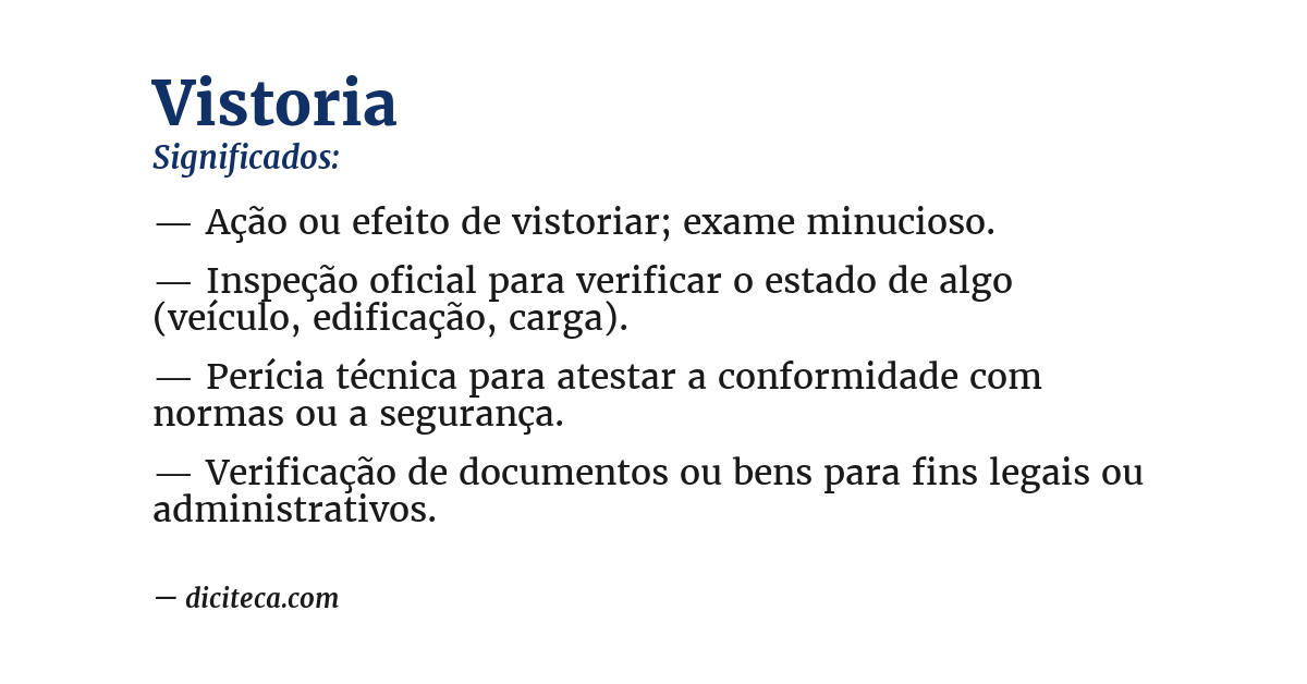 Significado de vistoria
