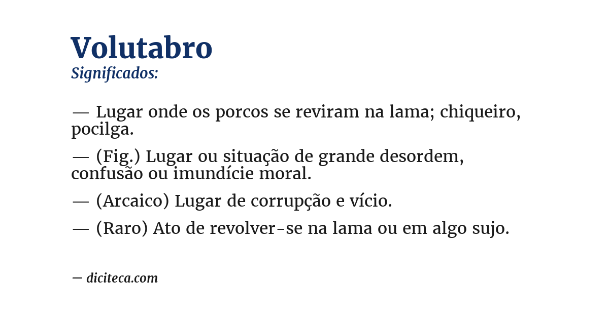 Significado de volutabro
