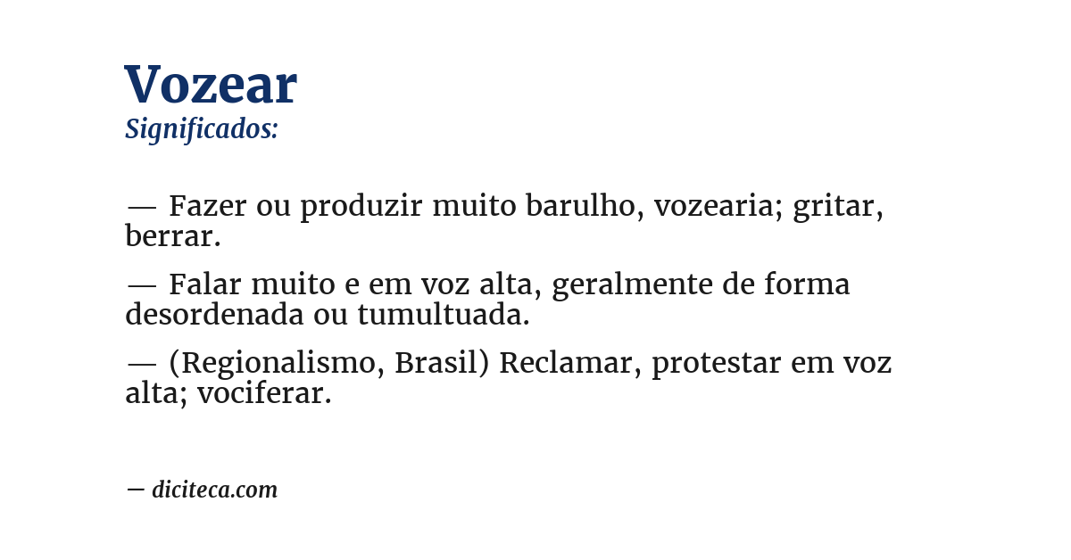 Significado de vozear