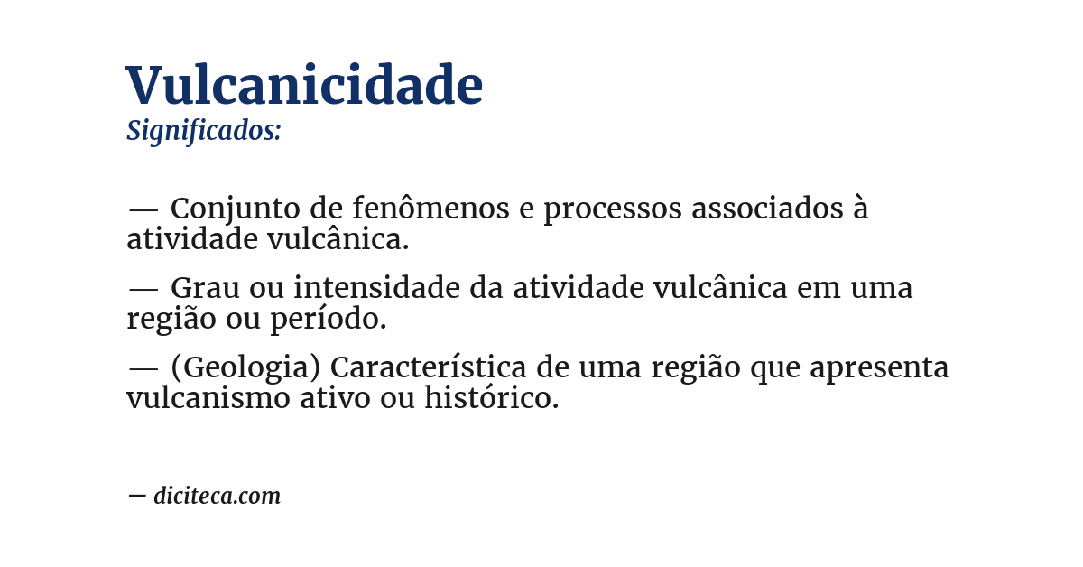 Significado de vulcanicidade