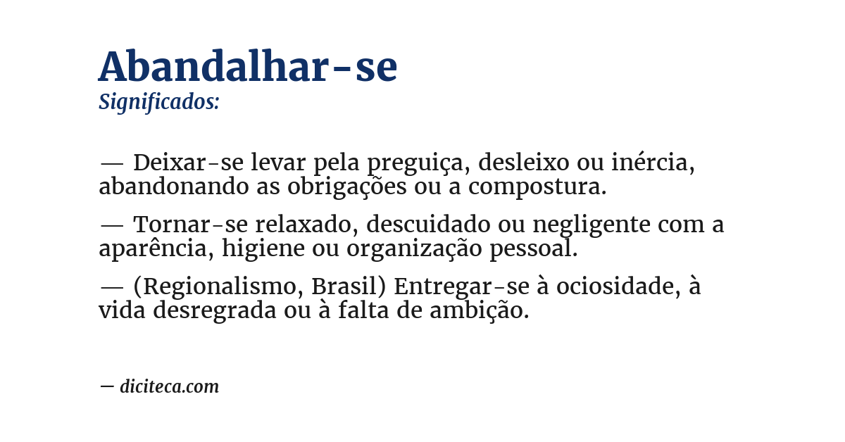 Significado de abandalhar-se