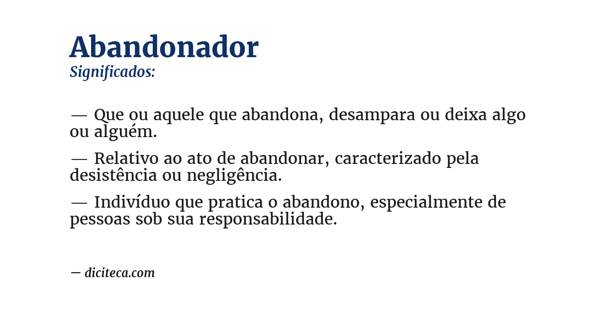 Significado de abandonador