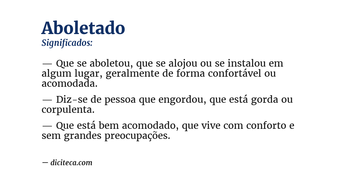 Significado de aboletado