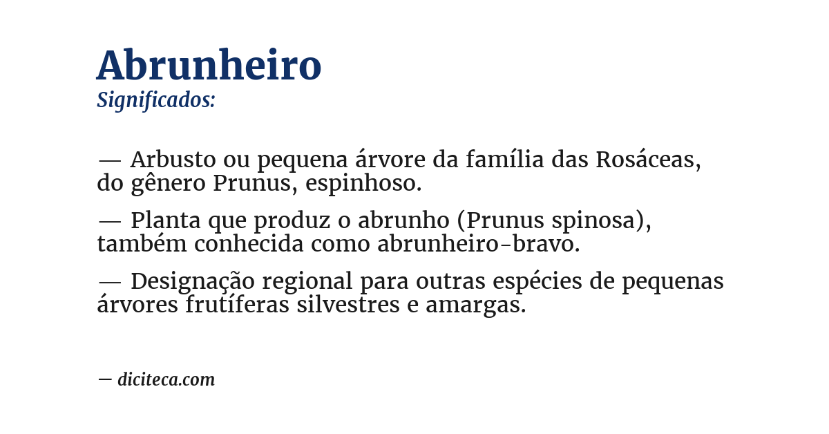 Significado de abrunheiro