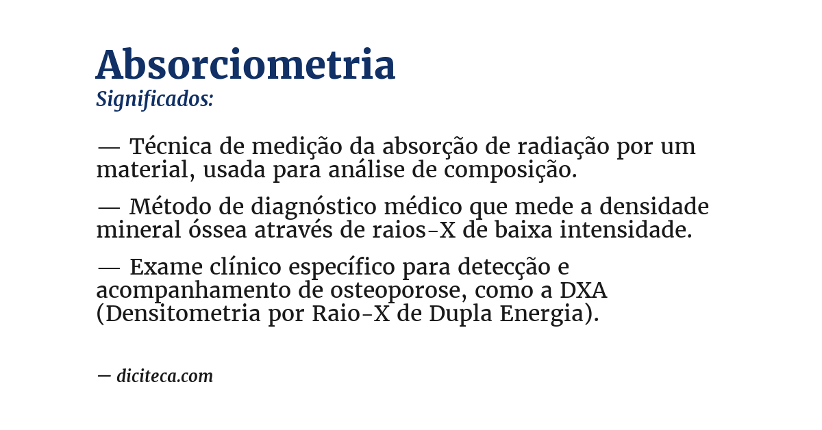 Significado de absorciometria