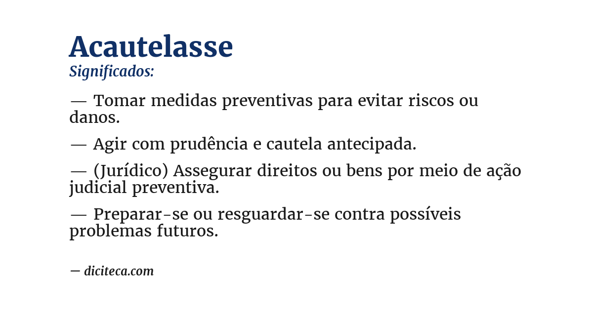 Significado de acautelasse