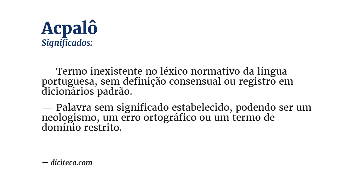 Significado de acpalô