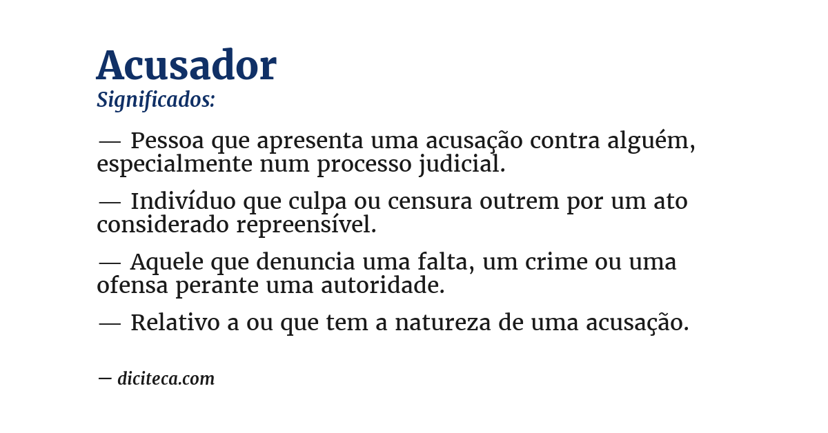 Significado de acusador