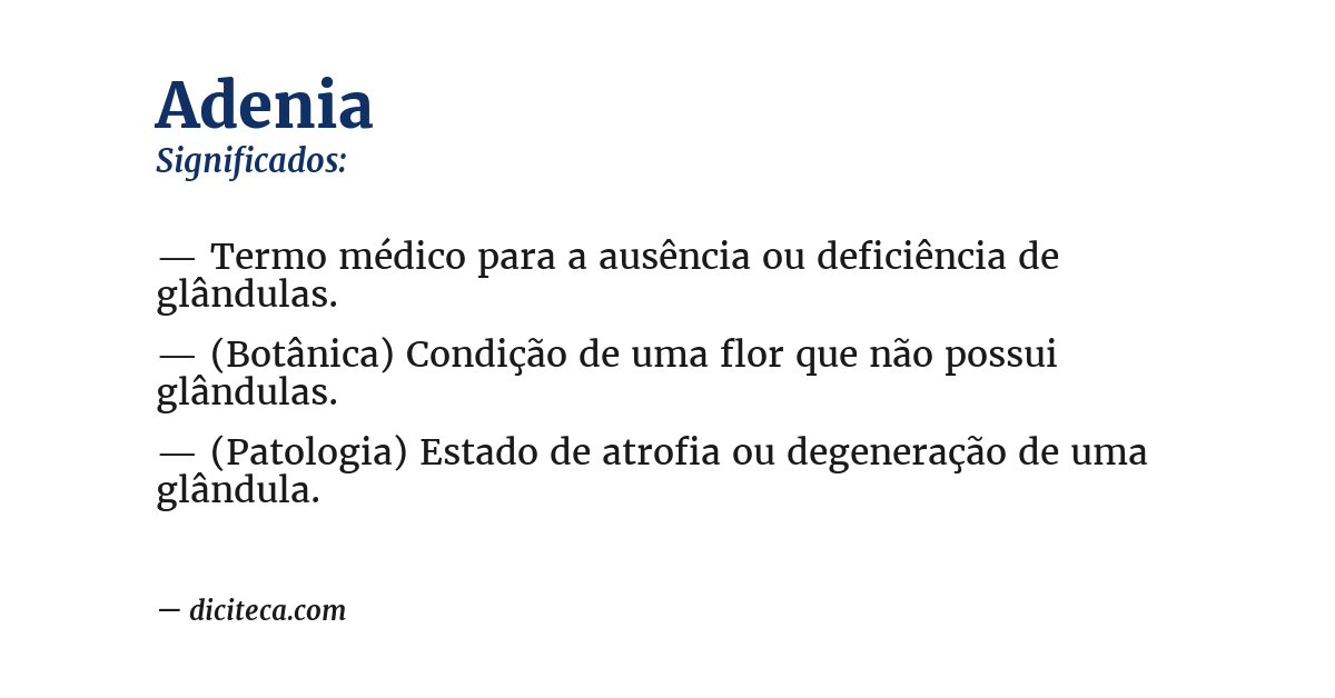Significado de adenia