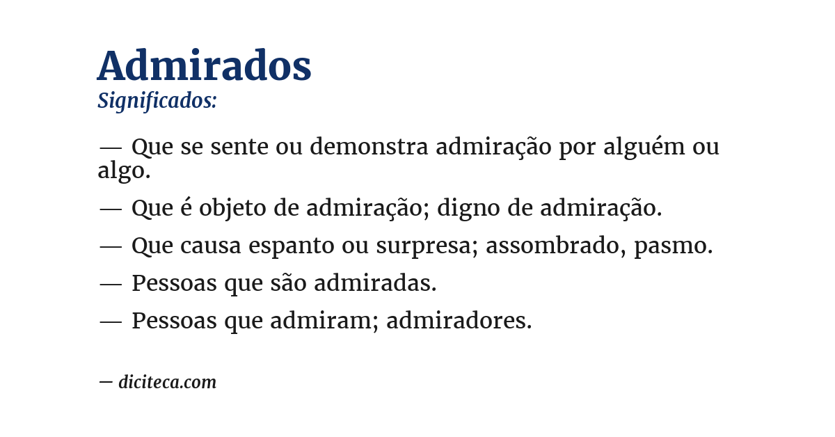 Significado de admirados