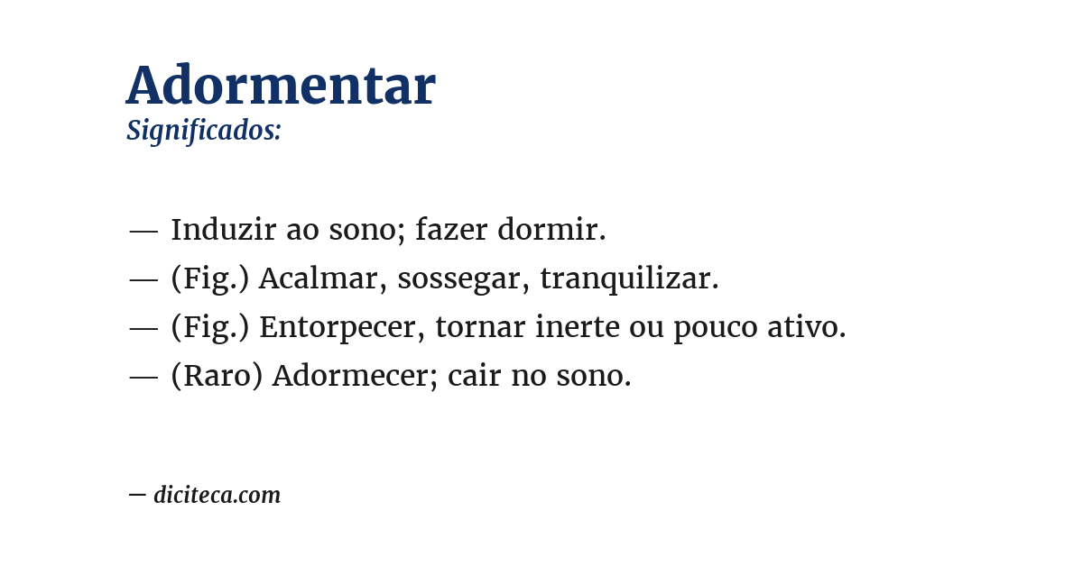 Significado de adormentar
