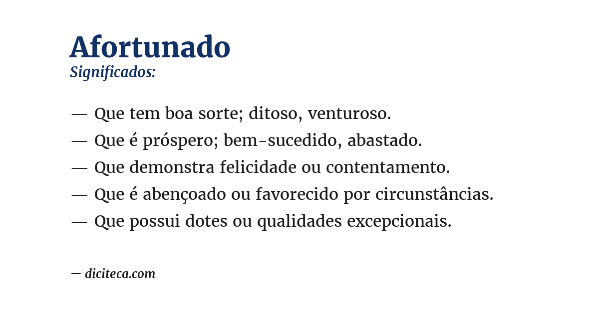 Significado de afortunado