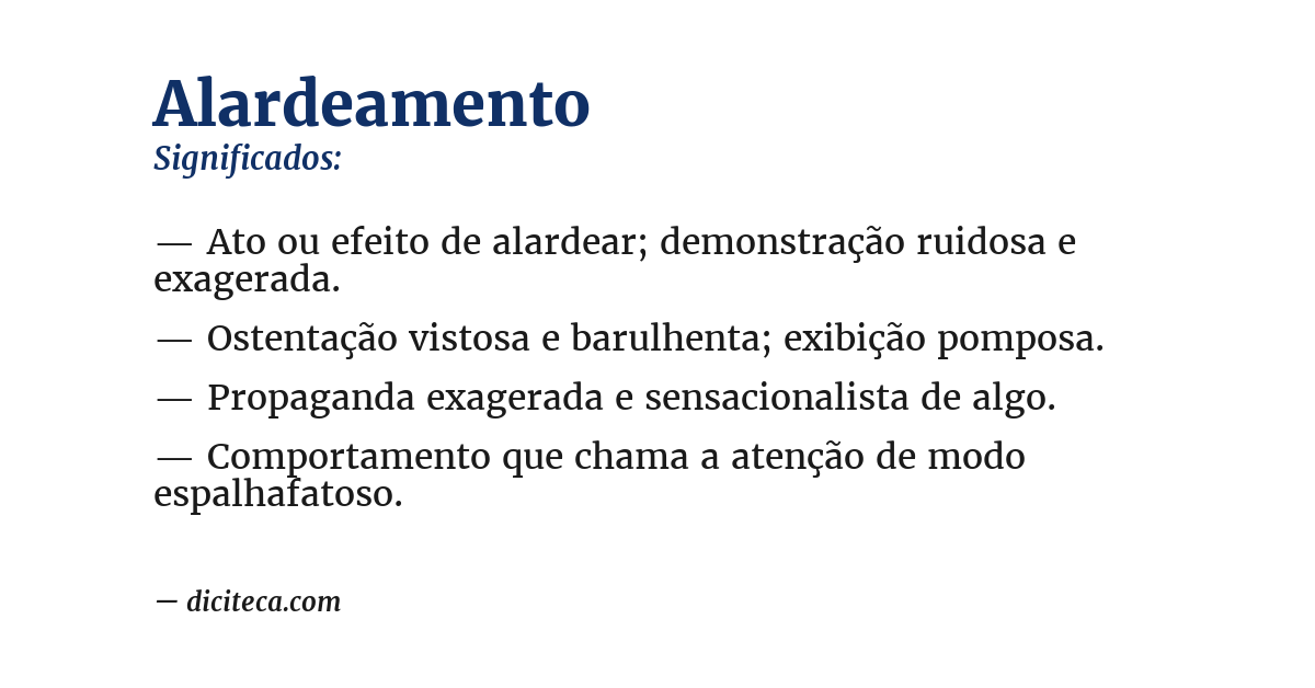 Significado de alardeamento