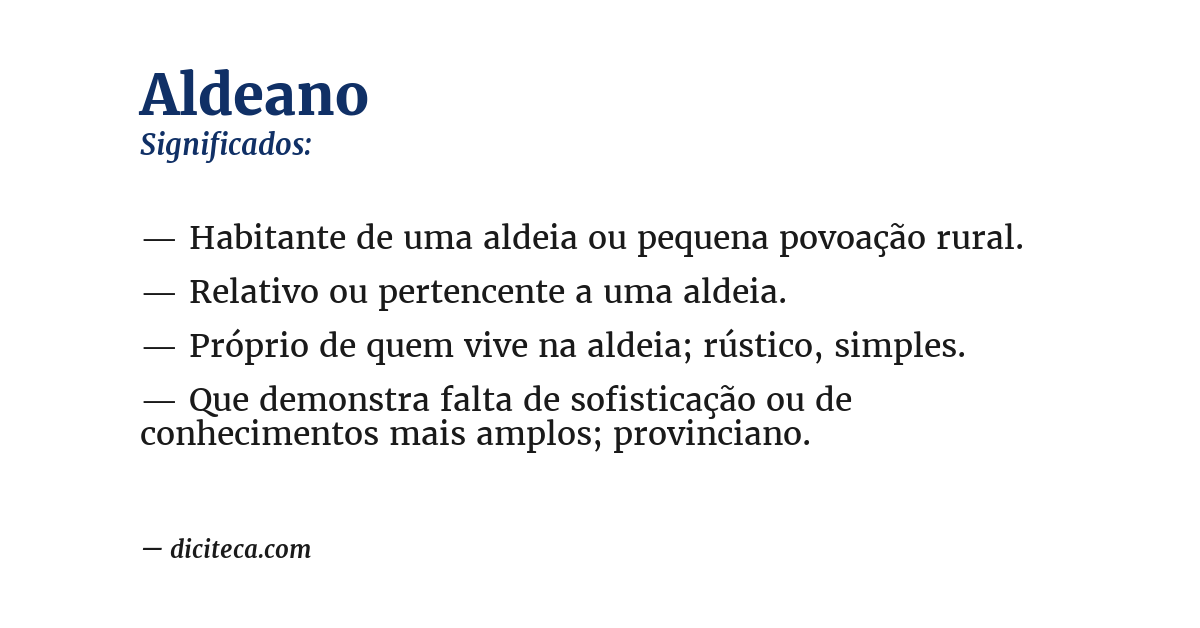 Significado de aldeano