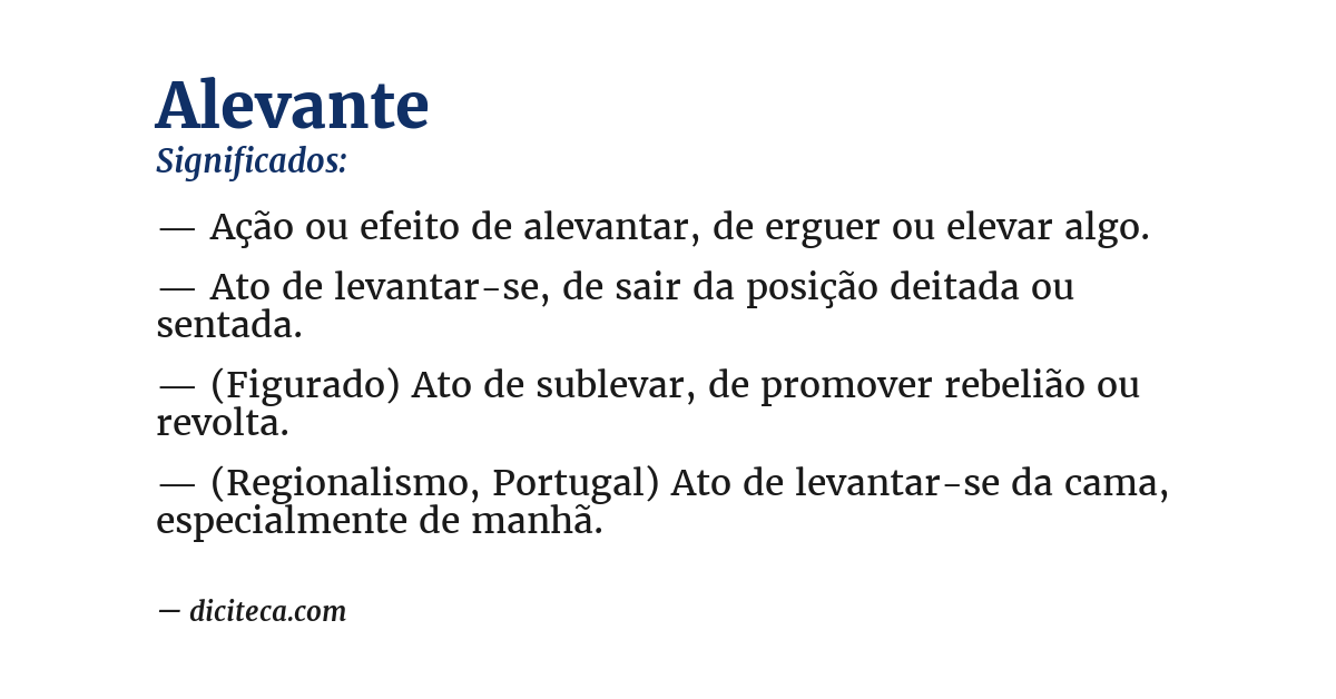 Significado de alevante