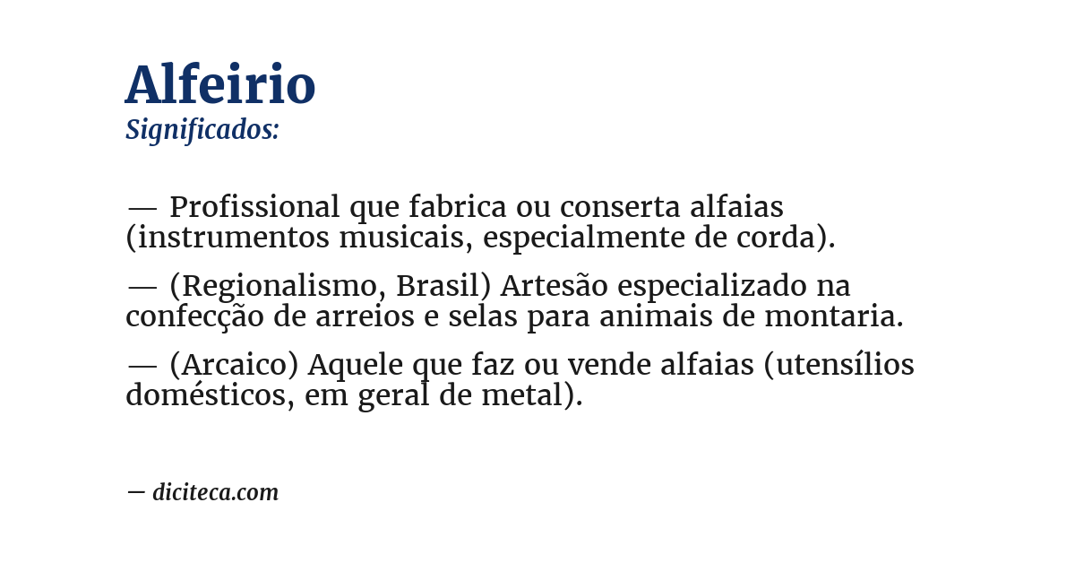 Significado de alfeirio