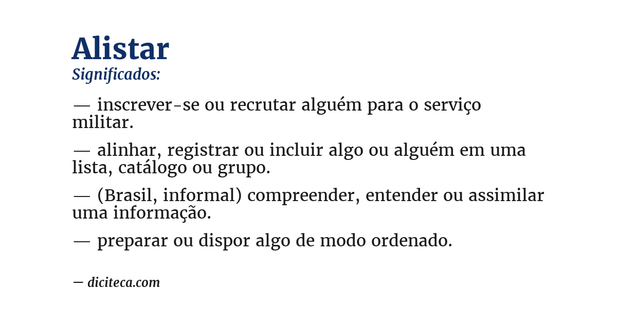Significado de alistar